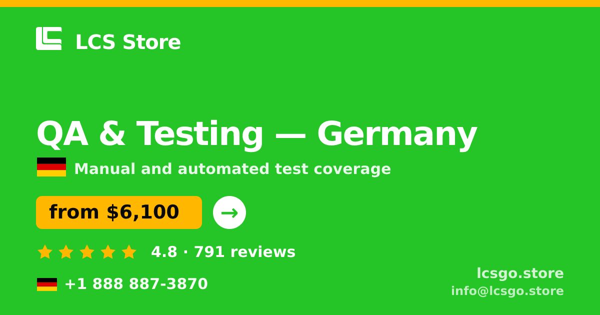 QA & Testing in Hamburg — from $6,100, rated 4.9/5 by 883 clients. LCS Store.