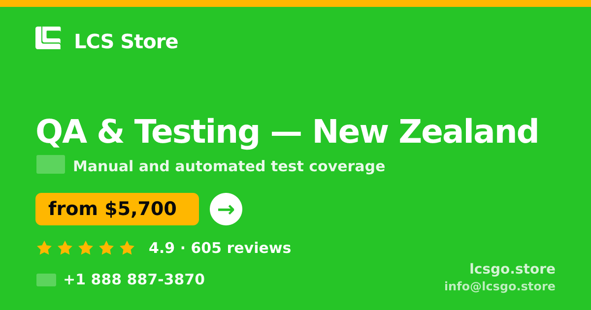QA & Testing in Wellington — from $4,700, rated 4.8/5 by 538 clients. LCS Store.