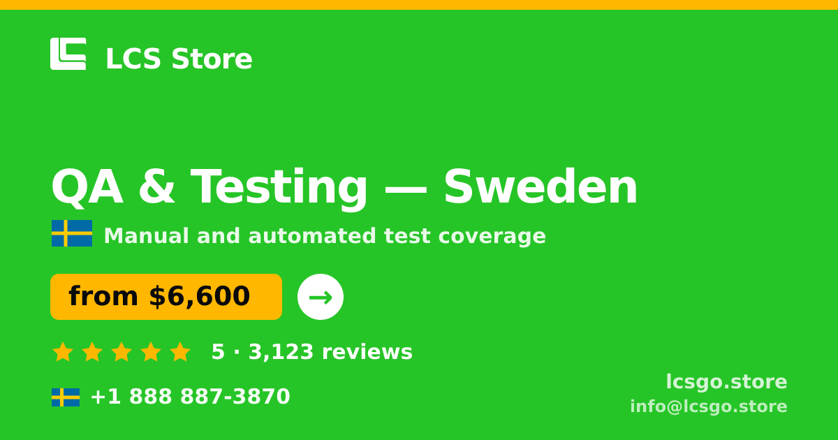 QA & Testing in Gothenburg — from $5,600, rated 4.6/5 by 1563 clients. LCS Store.