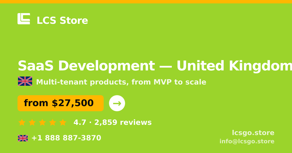 SaaS Development in Manchester — from $22,000, rated 4.6/5 by 3192 clients. LCS Store.
