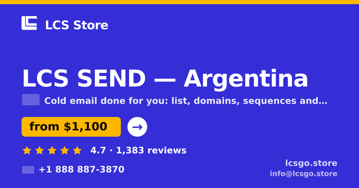 LCS SEND in Argentina — from $1,100/mo, rated 4.7/5 by 1383 clients. LCS Store.
