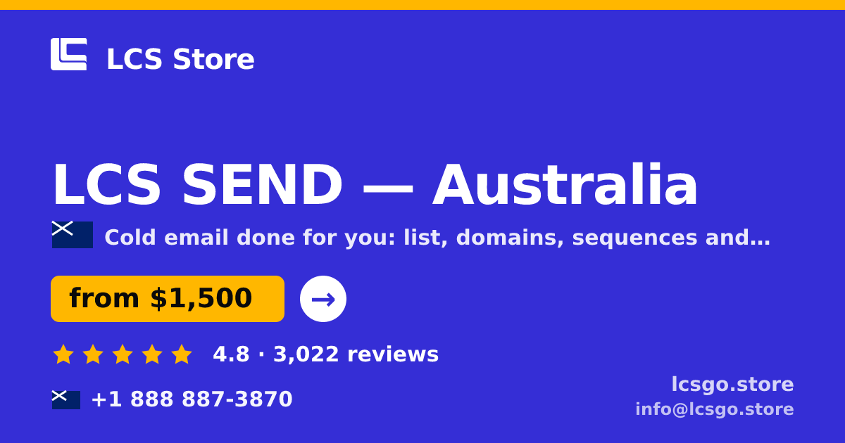 LCS SEND in Australia — from $1,500/mo, rated 4.8/5 by 3022 clients. LCS Store.