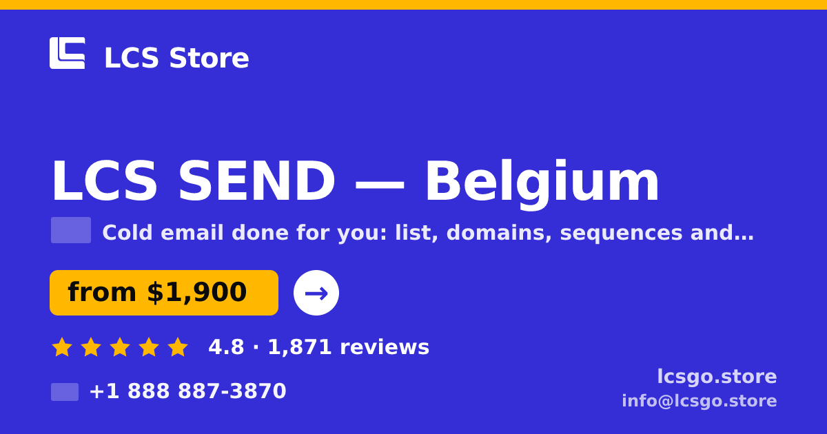 LCS SEND in Belgium — from $1,900/mo, rated 4.8/5 by 1871 clients. LCS Store.