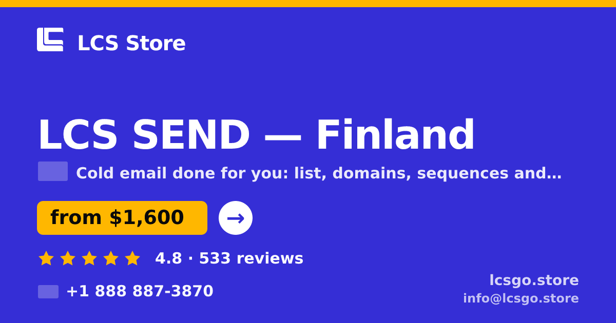 LCS SEND in Finland — from $1,600/mo, rated 4.8/5 by 533 clients. LCS Store.