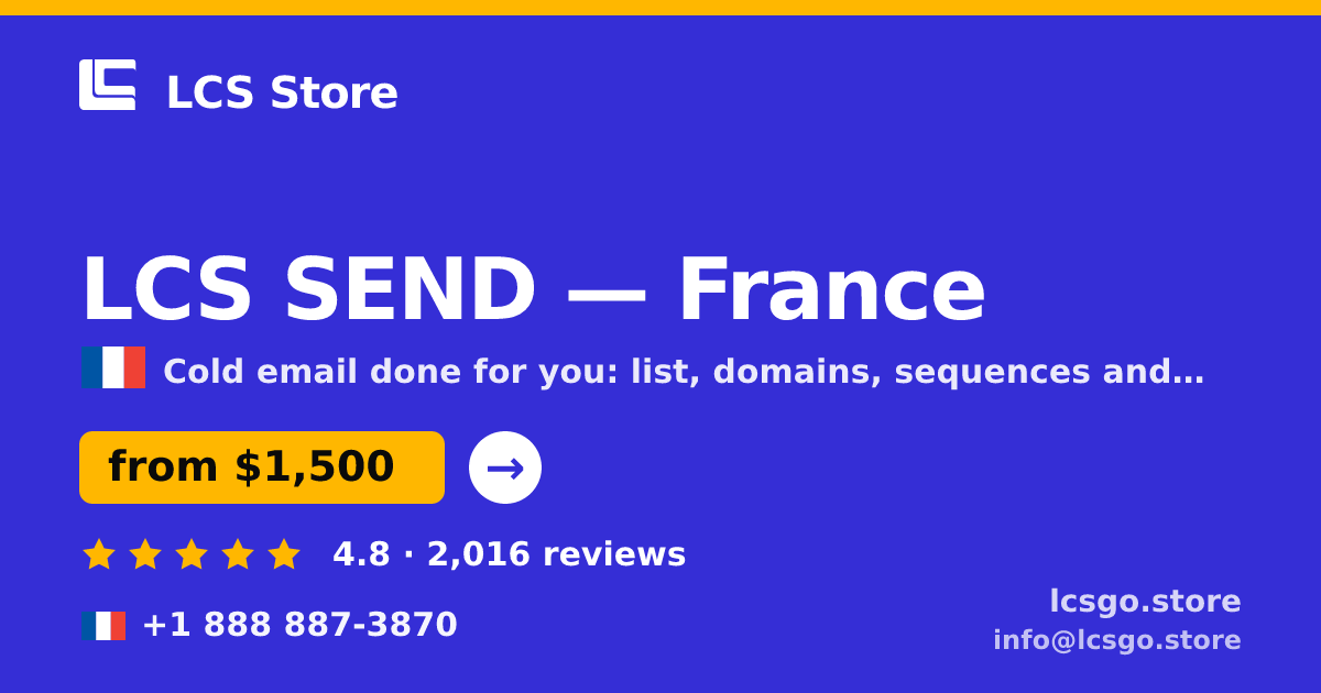 LCS SEND in France — from $1,500/mo, rated 4.8/5 by 2016 clients. LCS Store.