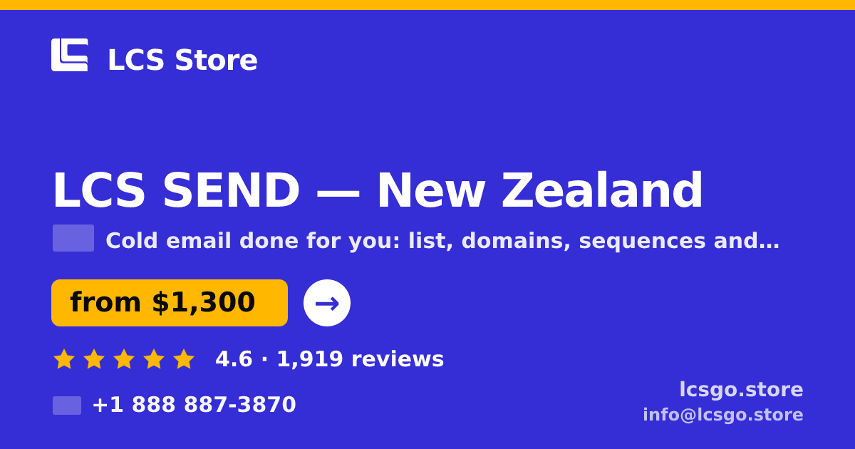LCS SEND in New Zealand — from $1,300/mo, rated 4.6/5 by 1919 clients. LCS Store.