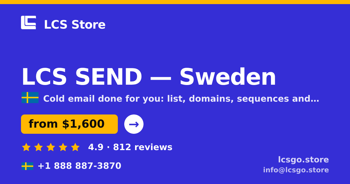 LCS SEND in Sweden — from $1,600/mo, rated 4.9/5 by 812 clients. LCS Store.