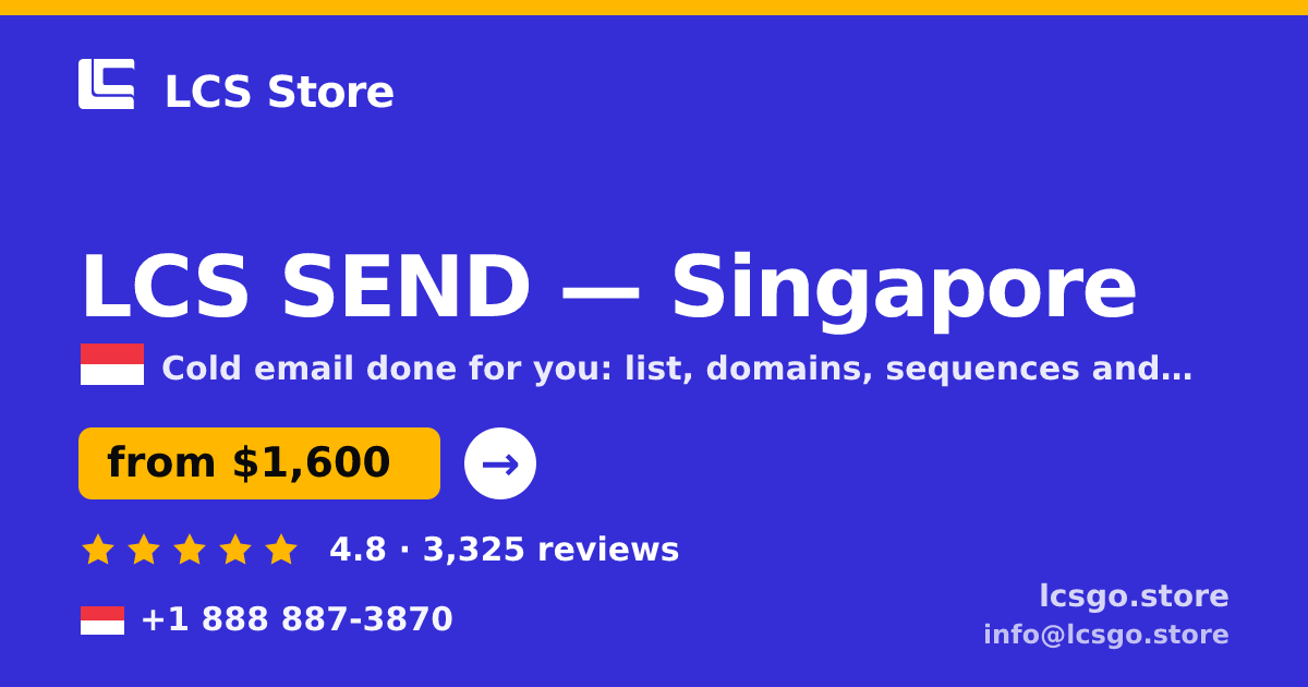 LCS SEND in Singapore — from $1,600/mo, rated 4.8/5 by 3325 clients. LCS Store.