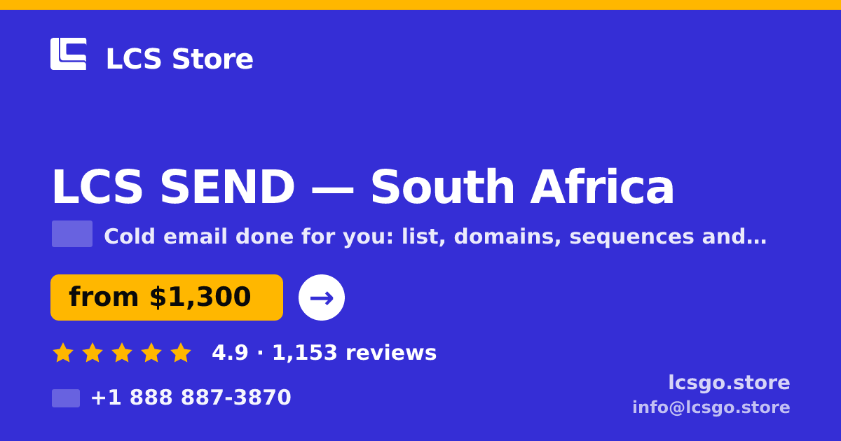 LCS SEND in South Africa — from $1,300/mo, rated 4.9/5 by 1153 clients. LCS Store.