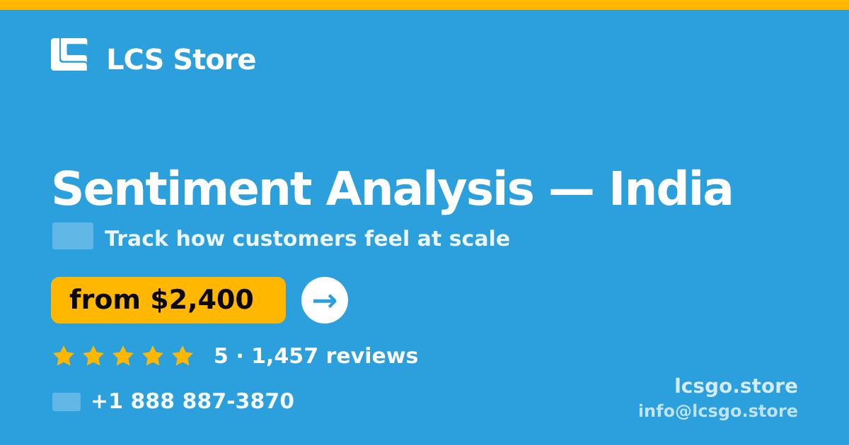 Sentiment Analysis in Bangalore — from $1,500, rated 4.9/5 by 1199 clients. LCS Store.