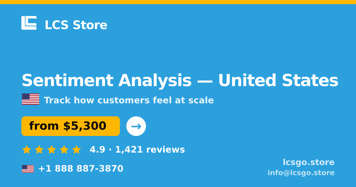 Sentiment Analysis in Los Angeles — from $4,700, rated 4.8/5 by 1134 clients. LCS Store.