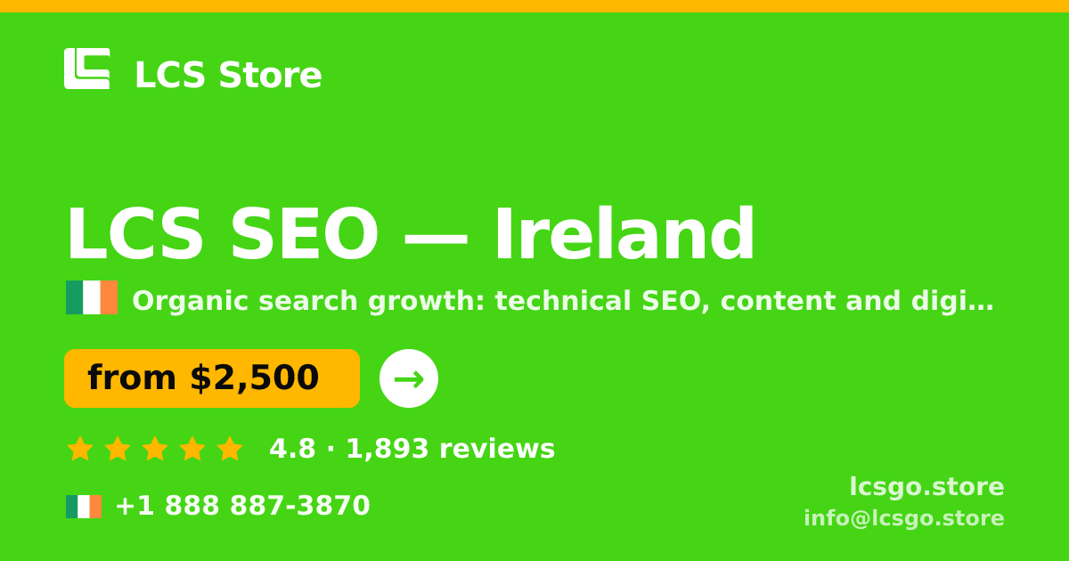 LCS SEO in Cork — from $2,900/mo, rated 4.8/5 by 1759 clients. LCS Store.