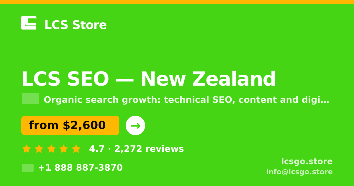 LCS SEO in Christchurch — from $2,600/mo, rated 4.9/5 by 1709 clients. LCS Store.