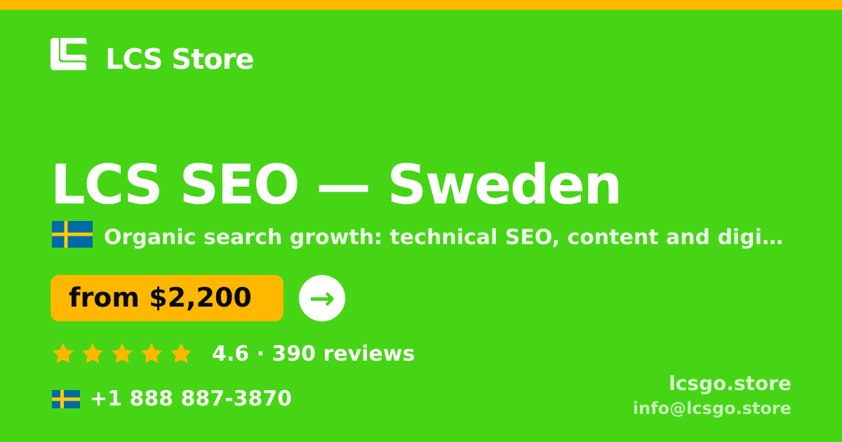 LCS SEO in Gothenburg — from $2,900/mo, rated 4.9/5 by 3194 clients. LCS Store.