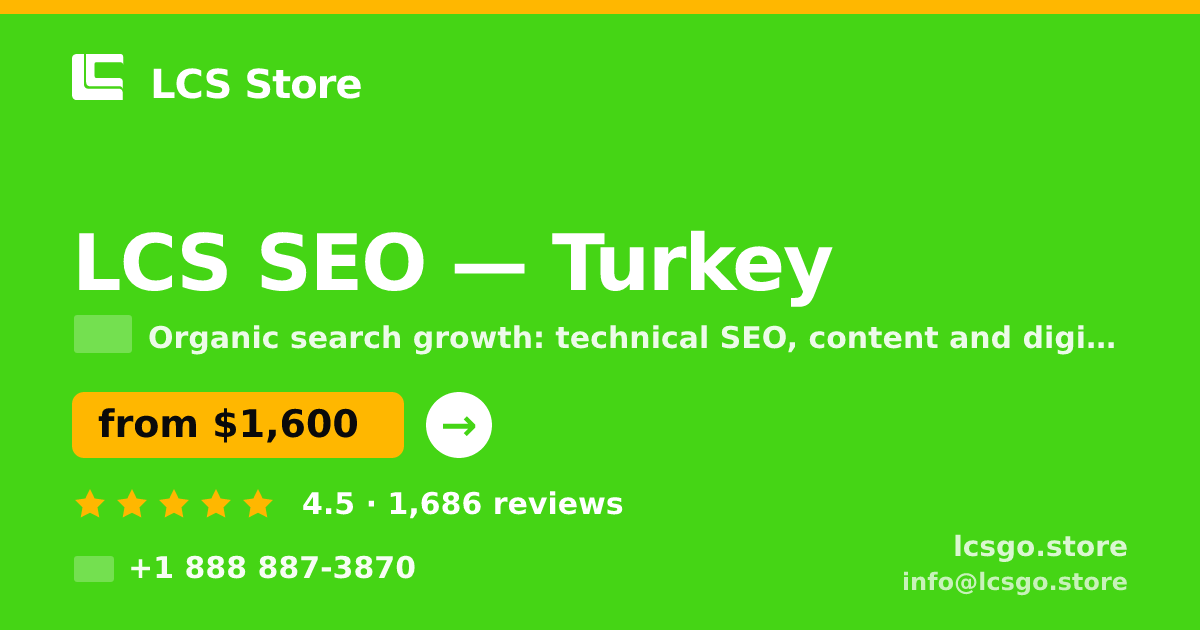 LCS SEO in Istanbul — from $800/mo, rated 4.6/5 by 2373 clients. LCS Store.