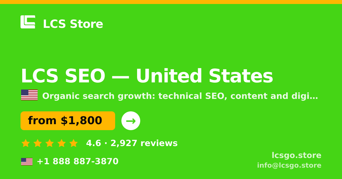 LCS SEO in United States — from $1,800/mo, rated 4.6/5 by 2927 clients. LCS Store.