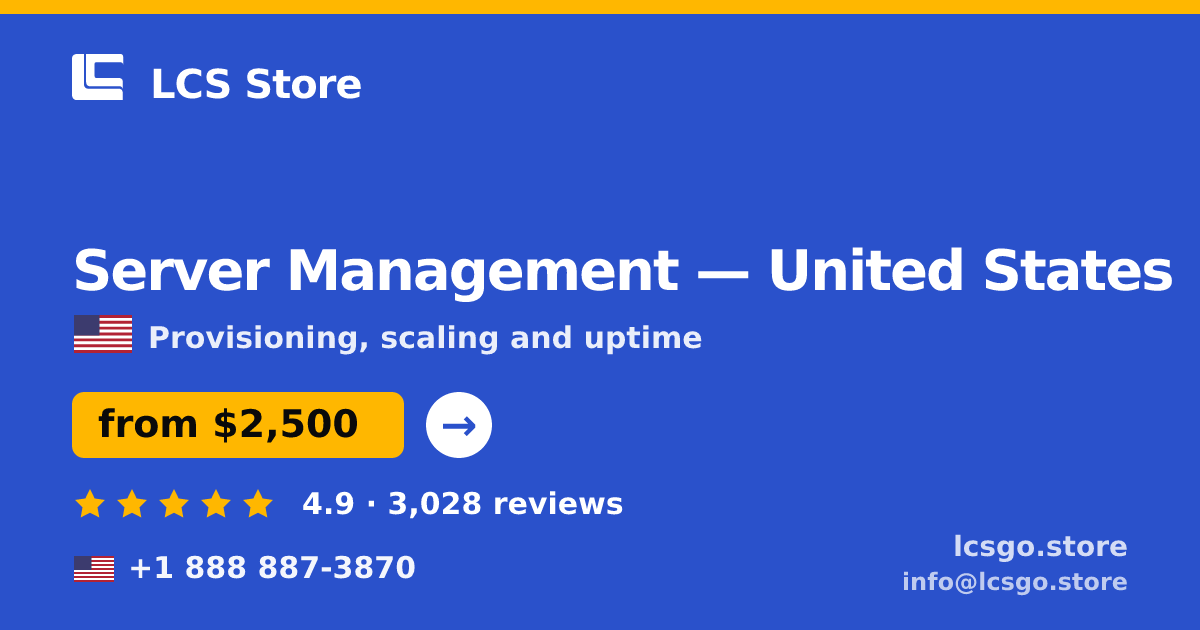 Server Management in Indianapolis — from $2,400/mo, rated 4.8/5 by 480 clients. LCS Store.