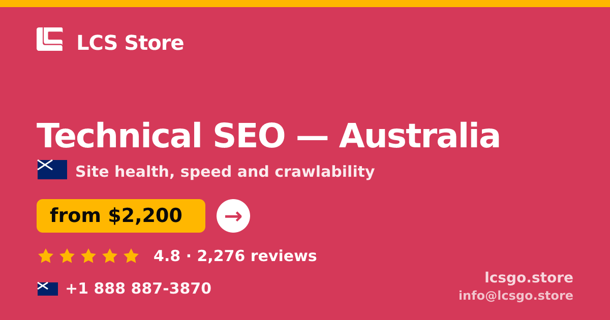 Technical SEO in Australia — from $2,200, rated 4.8/5 by 2276 clients. LCS Store.