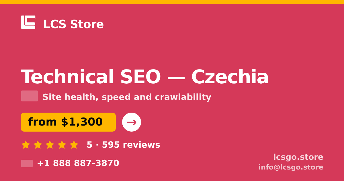 Technical SEO in Czechia — from $1,300, rated 5/5 by 595 clients. LCS Store.