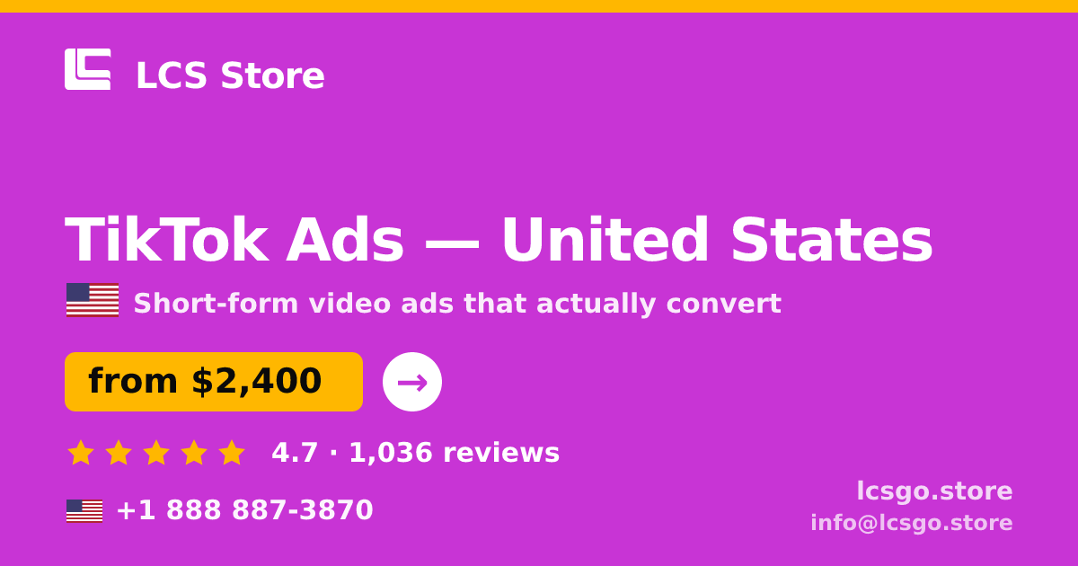 TikTok Ads in Las Vegas — from $2,600/mo, rated 4.8/5 by 2081 clients. LCS Store.