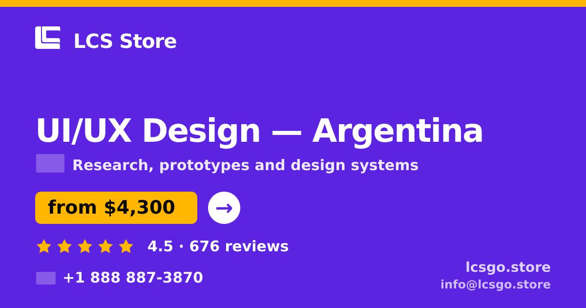 UI/UX Design in Argentina — from $4,300, rated 4.5/5 by 676 clients. LCS Store.