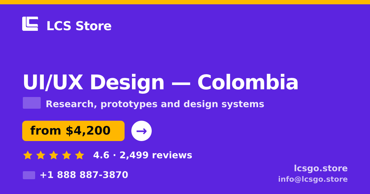 UI/UX Design in Colombia — from $4,200, rated 4.6/5 by 2499 clients. LCS Store.