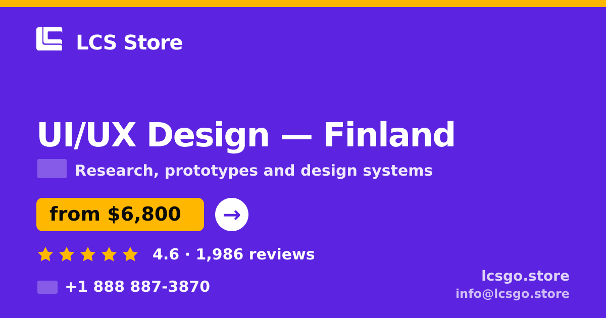 UI/UX Design in Finland — from $6,800, rated 4.6/5 by 1986 clients. LCS Store.