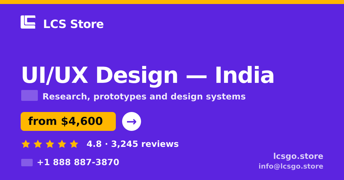 UI/UX Design in India — from $4,600, rated 4.8/5 by 3245 clients. LCS Store.
