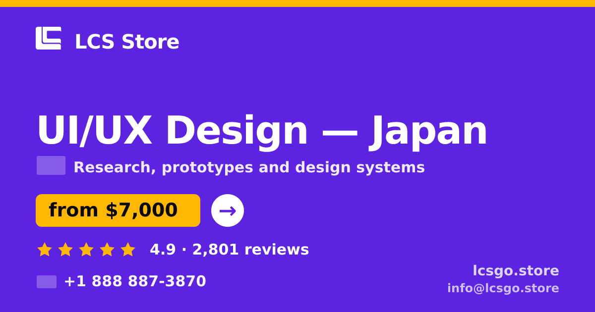 UI/UX Design in Japan — from $7,000, rated 4.9/5 by 2801 clients. LCS Store.