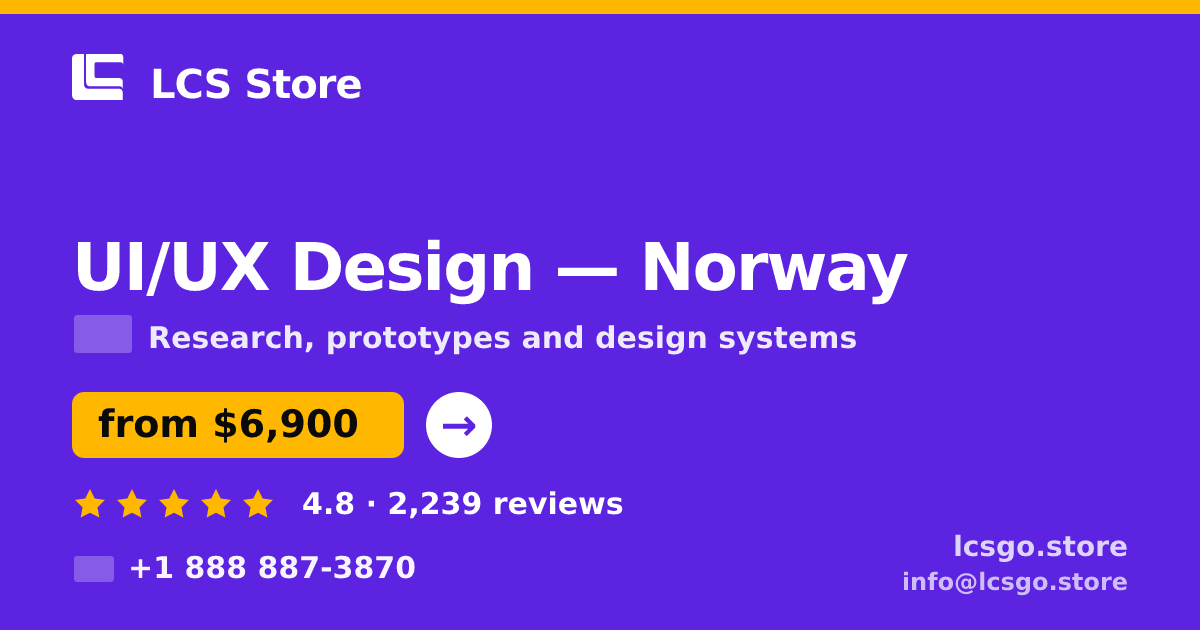 UI/UX Design in Norway — from $6,900, rated 4.8/5 by 2239 clients. LCS Store.
