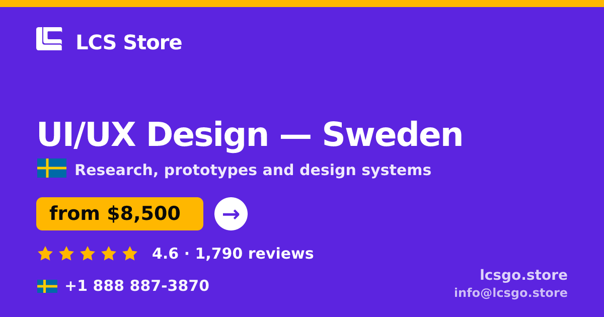 UI/UX Design in Stockholm — from $7,200, rated 4.9/5 by 1179 clients. LCS Store.