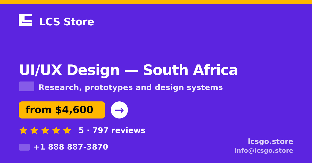 UI/UX Design in Johannesburg — from $4,600, rated 4.8/5 by 2738 clients. LCS Store.