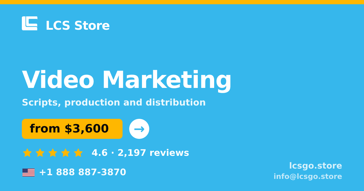 Video Marketing in the USA — from $3,600, rated 4.6/5 by 2197 clients. LCS Store.
