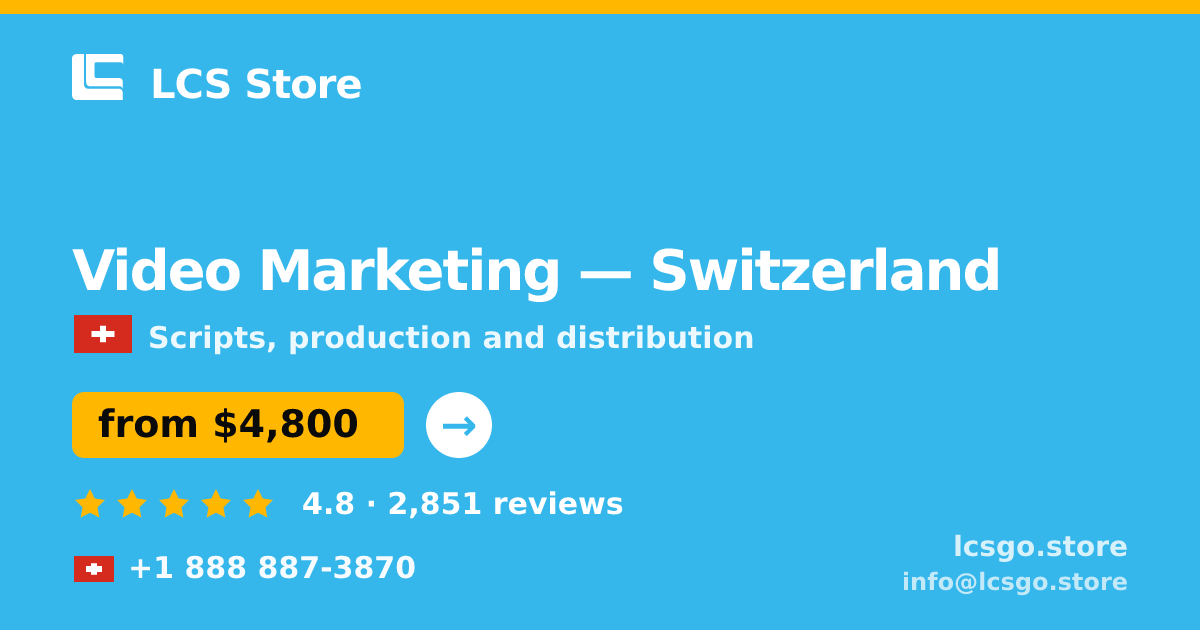 Video Marketing in Geneva — from $4,600, rated 4.8/5 by 3275 clients. LCS Store.