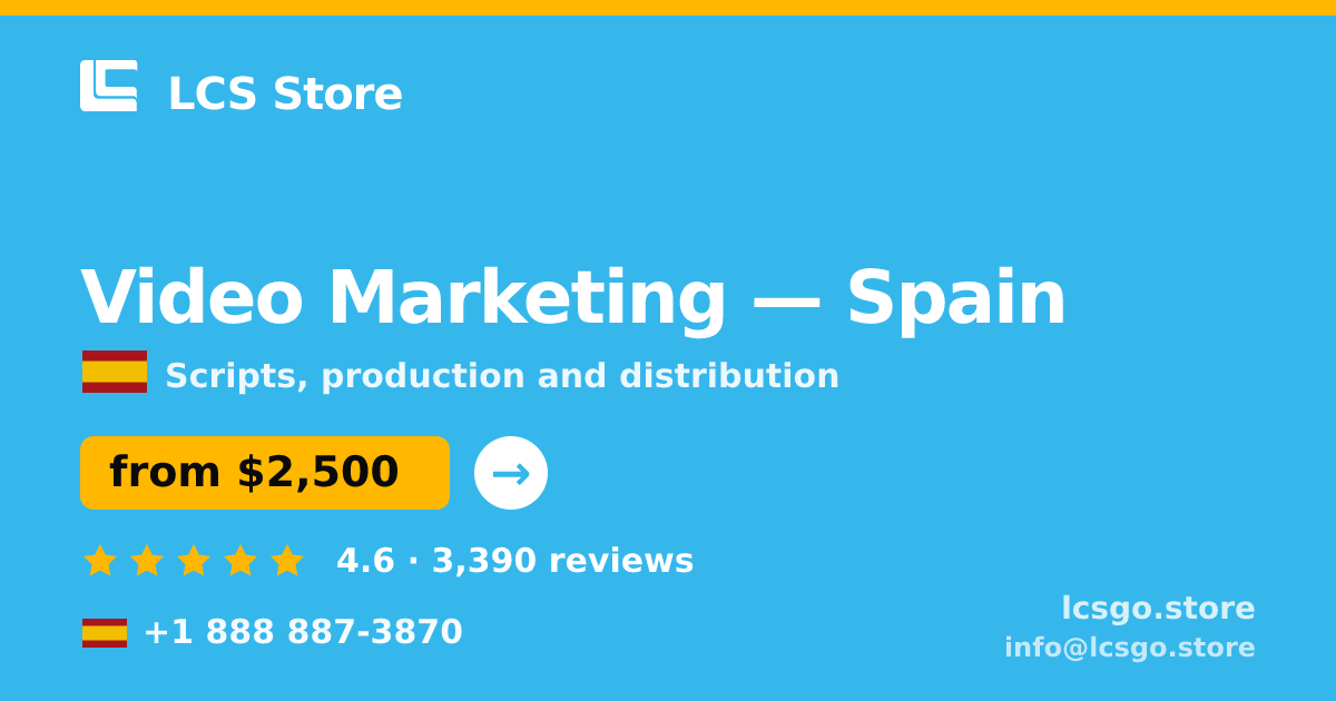 Video Marketing in Valencia — from $3,000, rated 4.6/5 by 1186 clients. LCS Store.