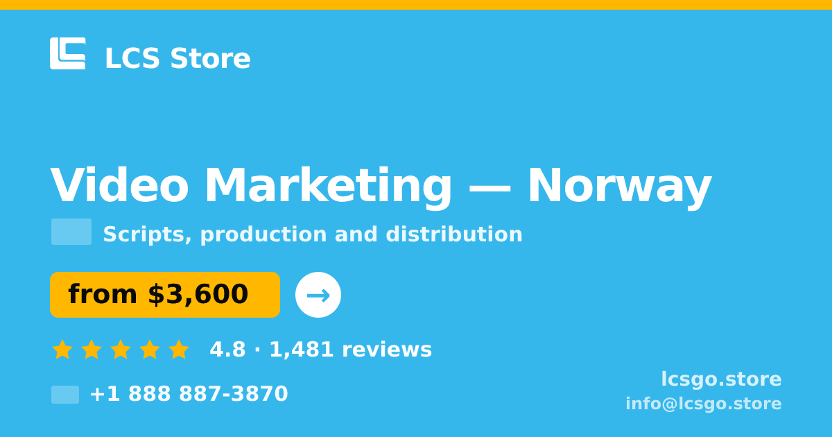 Video Marketing in Norway — from $3,600, rated 4.8/5 by 1481 clients. LCS Store.