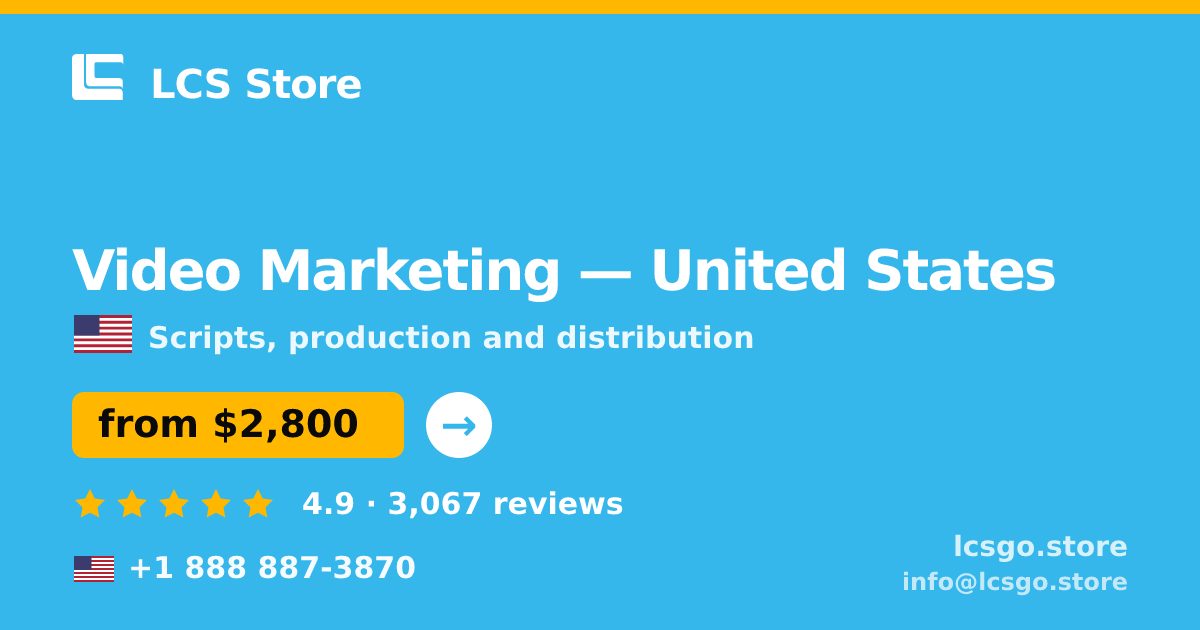 Video Marketing in United States — from $2,800, rated 4.9/5 by 3067 clients. LCS Store.