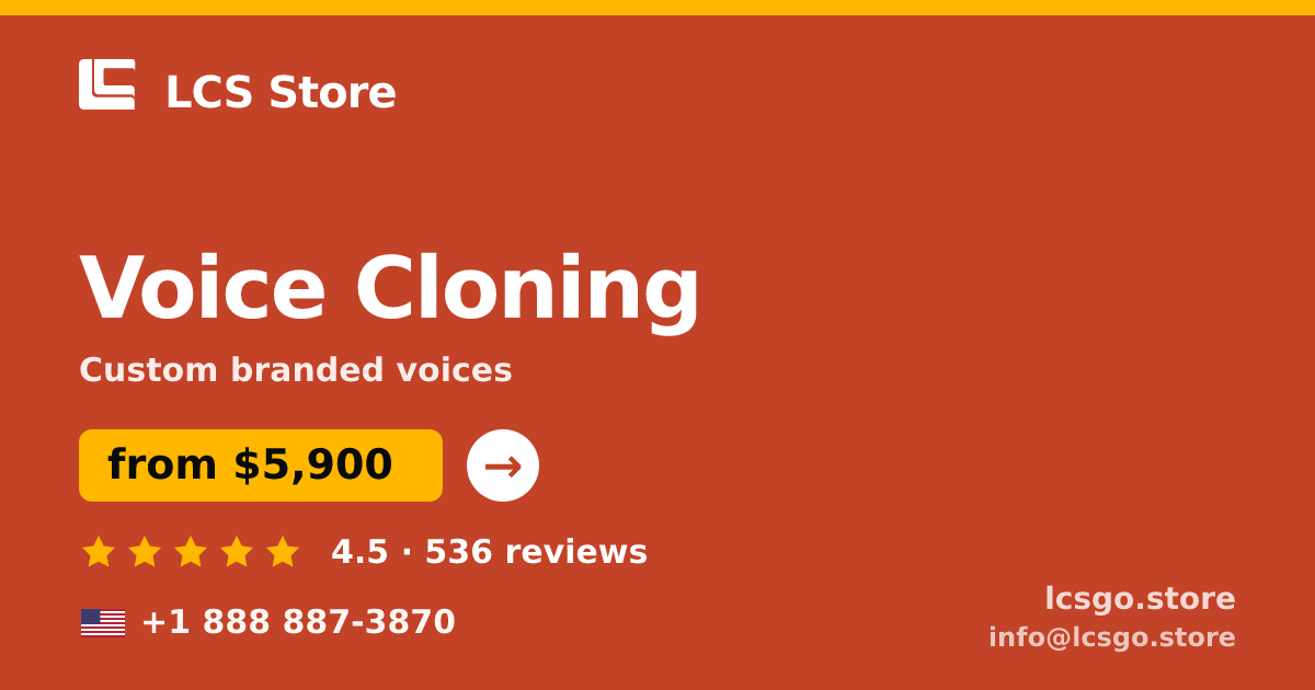 Voice Cloning in the USA — from $5,900, rated 4.5/5 by 536 clients. LCS Store.