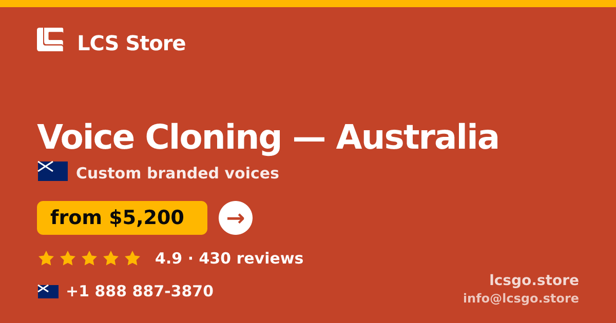Voice Cloning in Perth — from $7,500, rated 5/5 by 2883 clients. LCS Store.