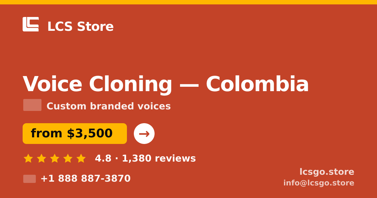Voice Cloning in Colombia — from $3,500, rated 4.8/5 by 1380 clients. LCS Store.