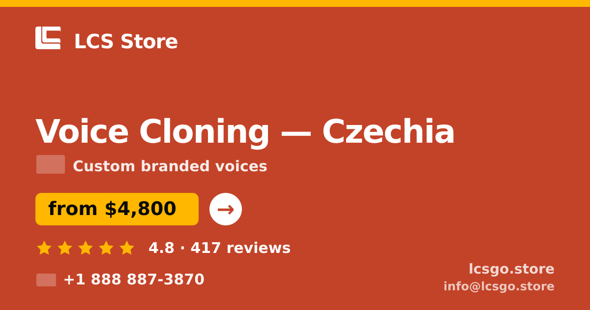 Voice Cloning in Czechia — from $4,800, rated 4.8/5 by 417 clients. LCS Store.