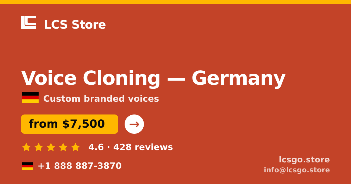 Voice Cloning in Munich — from $6,300, rated 4.9/5 by 2314 clients. LCS Store.