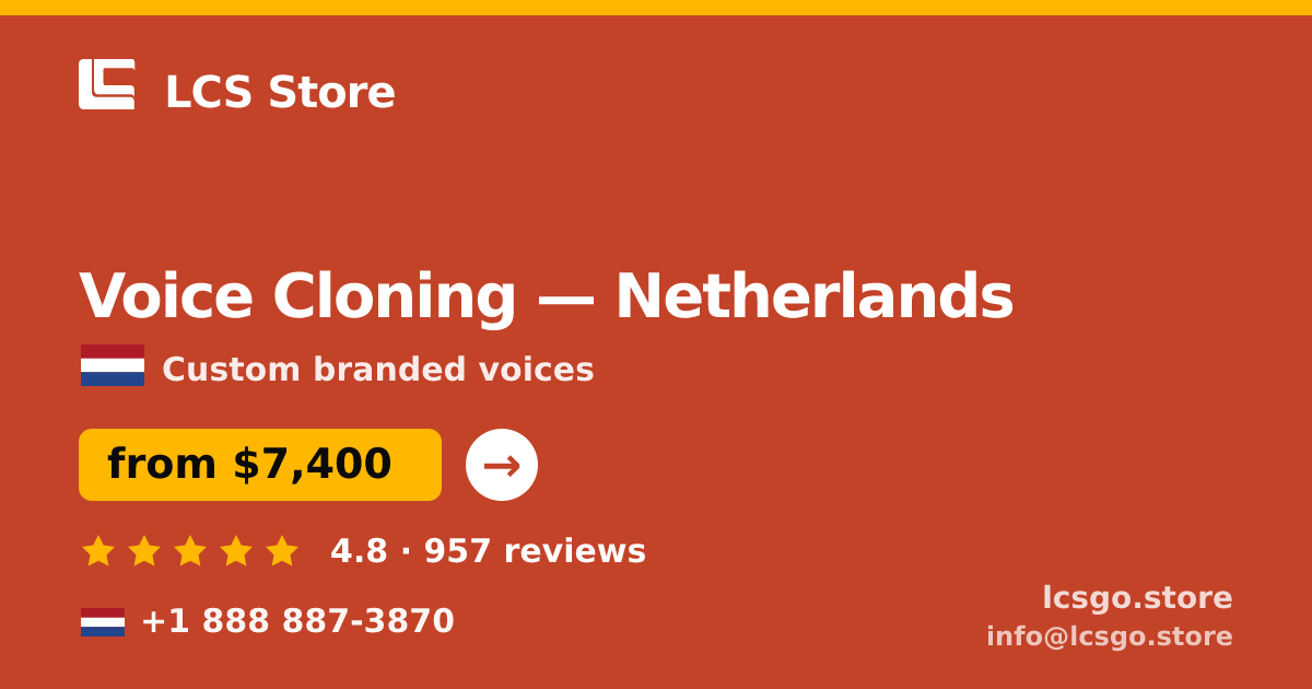 Voice Cloning in The Hague — from $8,000, rated 4.6/5 by 2615 clients. LCS Store.