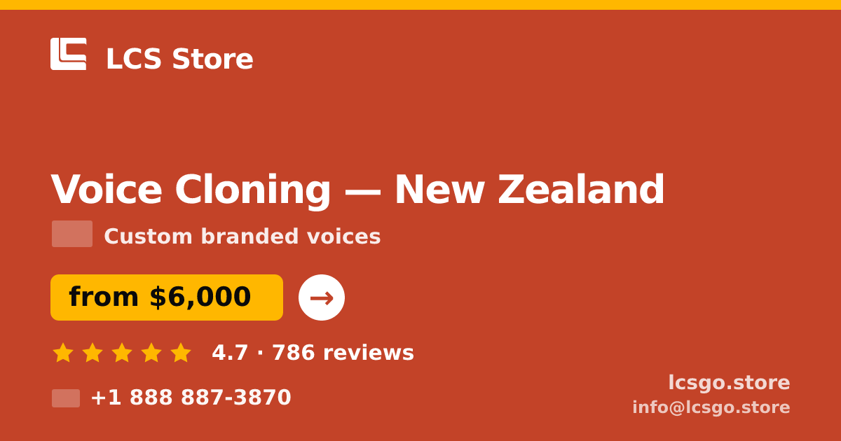 Voice Cloning in New Zealand — from $6,000, rated 4.7/5 by 786 clients. LCS Store.