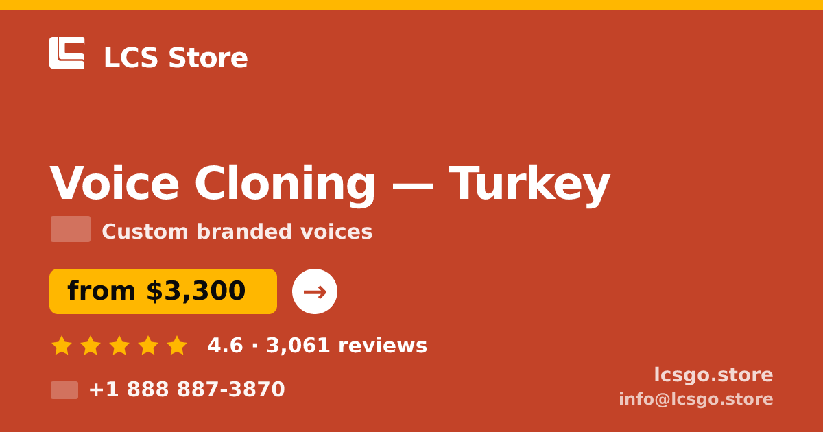 Voice Cloning in İzmir — from $2,700, rated 4.6/5 by 1627 clients. LCS Store.