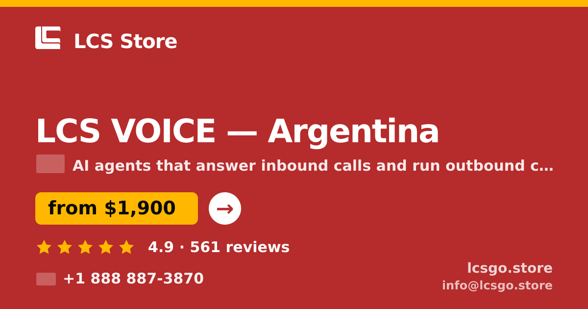 LCS VOICE in Argentina — from $1,900/mo, rated 4.9/5 by 561 clients. LCS Store.