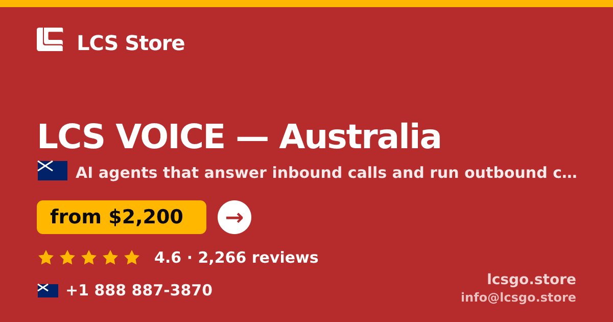 LCS VOICE in Australia — from $2,200/mo, rated 4.6/5 by 2266 clients. LCS Store.