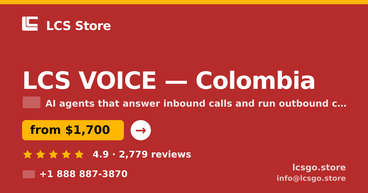 LCS VOICE in Colombia — from $1,700/mo, rated 4.9/5 by 2779 clients. LCS Store.