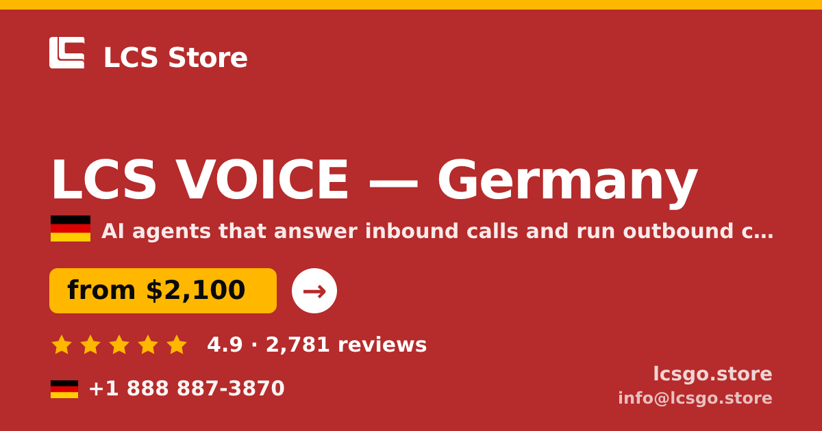 LCS VOICE in Germany — from $2,100/mo, rated 4.9/5 by 2781 clients. LCS Store.