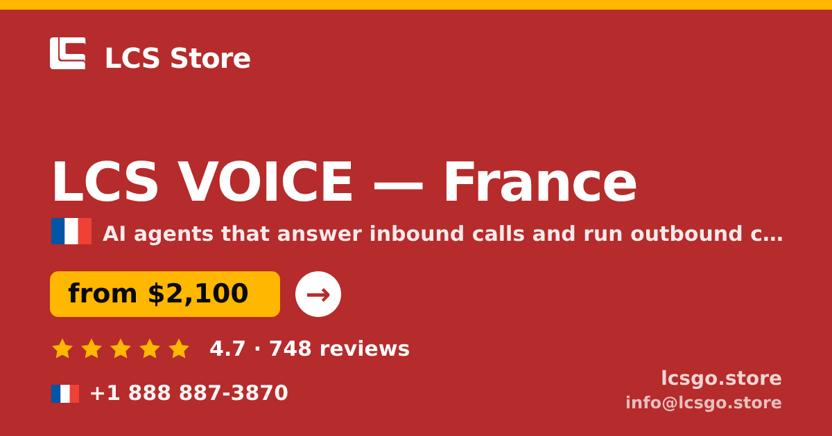LCS VOICE in France — from $2,100/mo, rated 4.7/5 by 748 clients. LCS Store.
